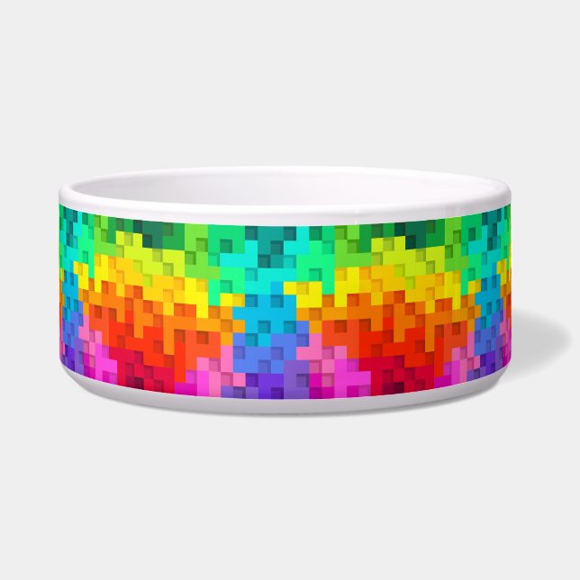 Abstract kleurig ontwerp voerbakje (Voorkant)