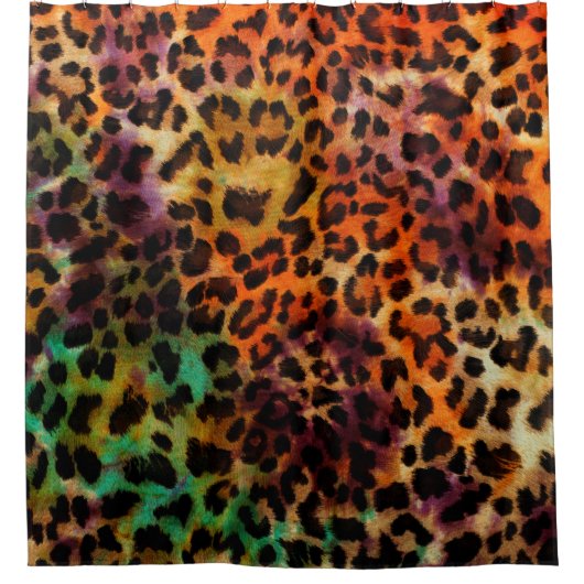 abstract kleurig patroon van leopartextuur douchegordijn (Voorkant)