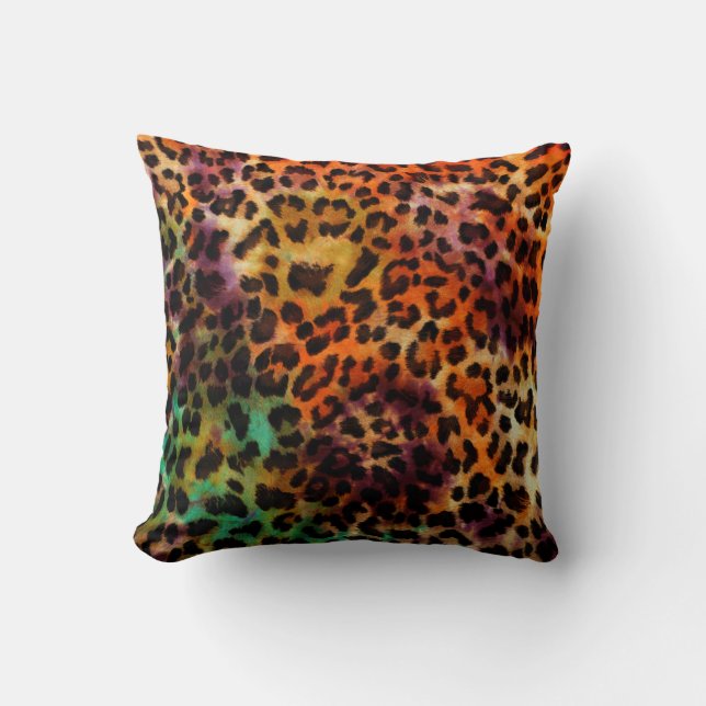 abstract kleurig patroon van leopartextuur kussen (Voorkant)