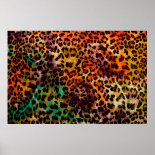 abstract kleurig patroon van leopartextuur poster