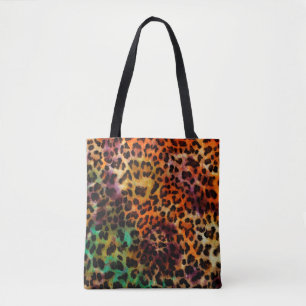 abstract kleurig patroon van leopartextuur tote bag