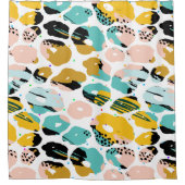 Abstract kleurig patroon van organische vormen douchegordijn (Voorkant)