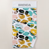 Abstract kleurig patroon van organische vormen strandlaken (Voorkant)