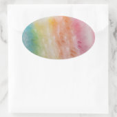 Abstract kleurig roze rood geel blauw blanco ovale sticker (Tas)