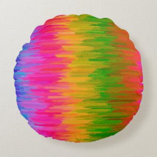 Abstract kleurig schilderen #36 rond kussen