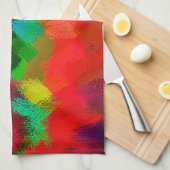 Abstract kleurig schilderen #3 theedoek (Quarter Fold)