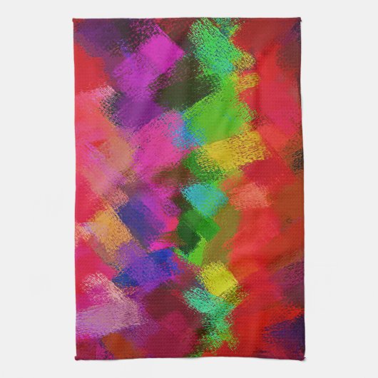 Abstract kleurig schilderen #3 theedoek (Verticaal)