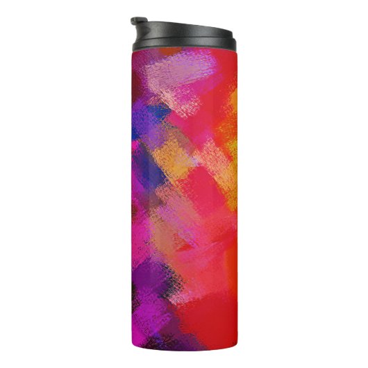 Abstract kleurig schilderen #3 thermosbeker (Geroteerd rechts)