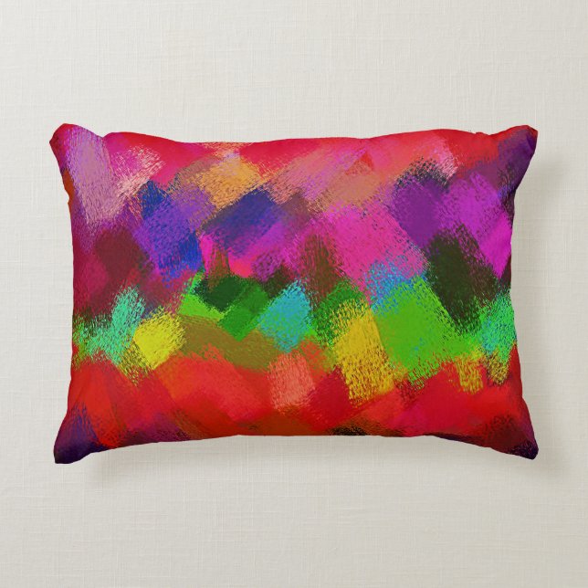Abstract kleurig schilderen #4 accent kussen (Voorkant)