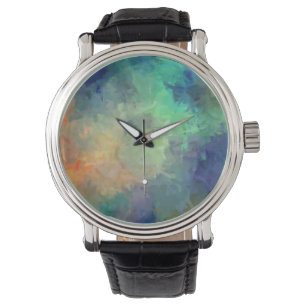 Abstract kleurig schilderen #5 horloge