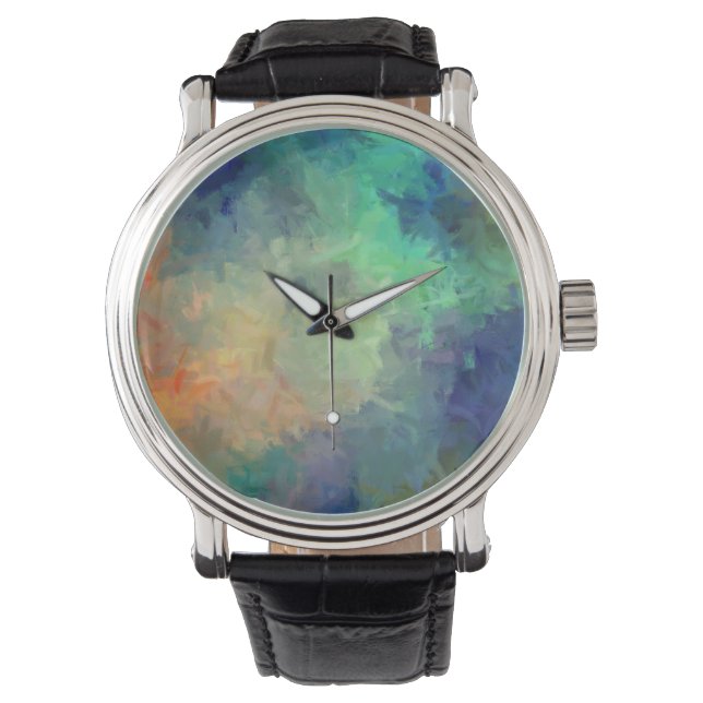 Abstract kleurig schilderen #5 horloge (Voorkant)