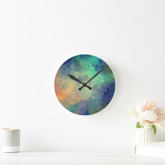 Abstract kleurig schilderen #5 ronde klok (Huis)