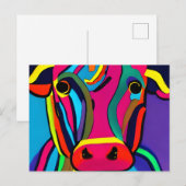 Abstract kleurig schilderij van de koe briefkaart (Voorkant / Achterkant)