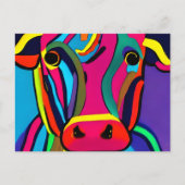 Abstract kleurig schilderij van de koe briefkaart (Voorkant)