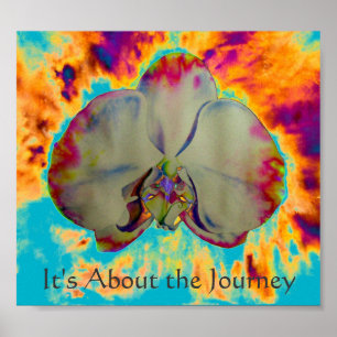 Abstract kleurig schilderij van waterverf orchidee poster