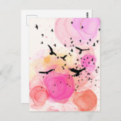 Abstract kleurig vogelpatroon briefkaart (Voorkant / Achterkant)