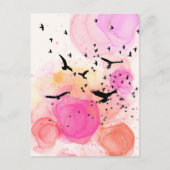 Abstract kleurig vogelpatroon briefkaart (Voorkant)