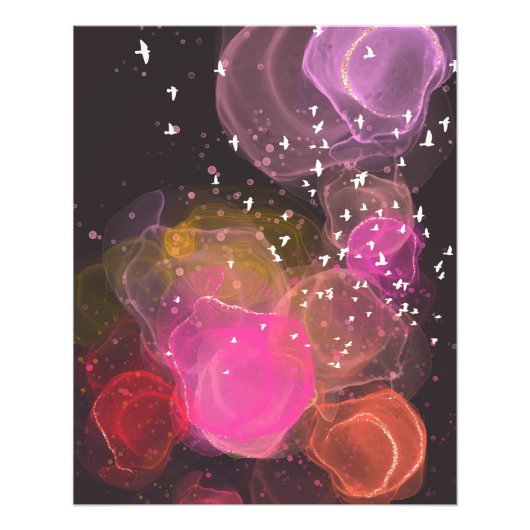 Abstract kleurig vogelpatroon foto afdruk (Voorkant)