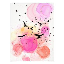 Abstract kleurig vogelpatroon foto afdruk