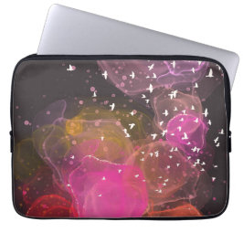 Abstract kleurig vogelpatroon laptop sleeve