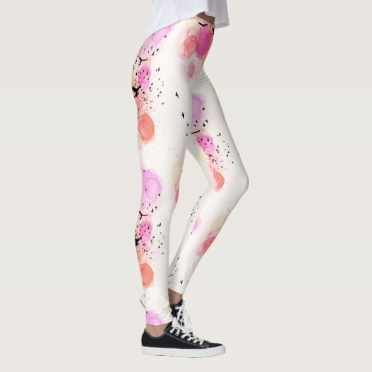 Abstract kleurig vogelpatroon leggings (Rechts)