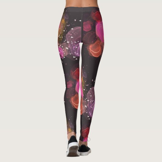 Abstract kleurig vogelpatroon leggings (Achterkant)