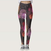 Abstract kleurig vogelpatroon leggings (Voorkant)