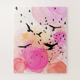Abstract kleurig vogelpatroon legpuzzel