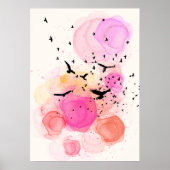 Abstract kleurig vogelpatroon poster (Voorkant)