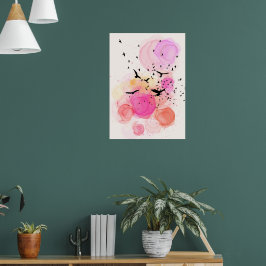 Abstract kleurig vogelpatroon poster