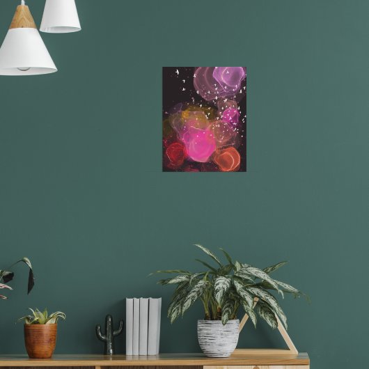 Abstract kleurig vogelpatroon poster (Woonkamer 1)