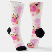 Abstract kleurig vogelpatroon sokken (Gebogen)