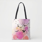 Abstract kleurig vogelpatroon tote bag (Voorkant)