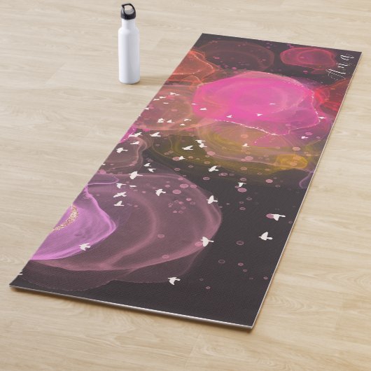 Abstract kleurig vogelpatroon yogamat (In situ)