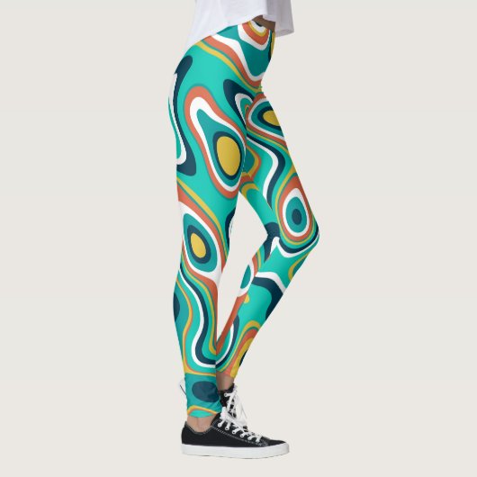 Abstract kleurig vormpatroon leggings (Rechts)
