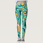 Abstract kleurig vormpatroon leggings (Voorkant)