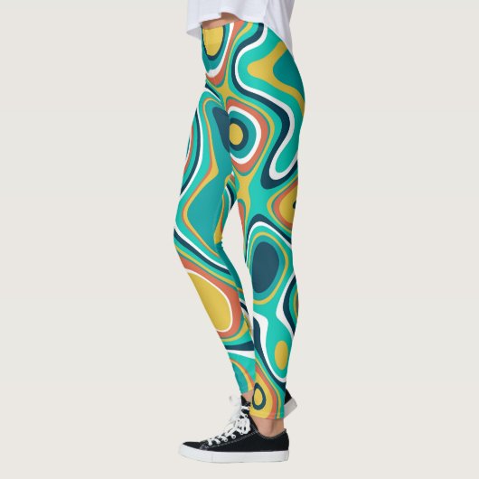 Abstract kleurig vormpatroon leggings (Links)