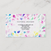 Abstract kleurig waterverf druppelpatroon visitekaartje (Achterkant)