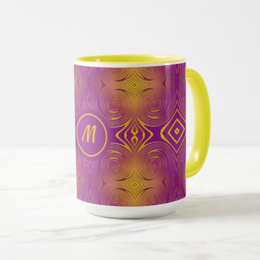 abstract kleurig zwenkpatroon koffie mok (Voorkant rechts)