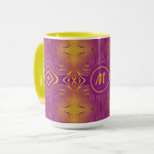 abstract kleurig zwenkpatroon koffie mok (Voorkant links)