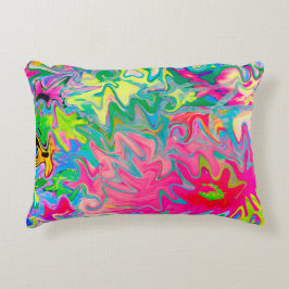 Abstract kleuring van de bloemtuin accent kussen