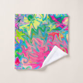 Abstract kleuring van de bloemtuin bad handdoek (Wasdoekje)