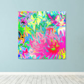 Abstract kleuring van de bloemtuin canvas afdruk (Insitu (Houten vloer))