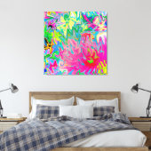 Abstract kleuring van de bloemtuin canvas afdruk (Insitu (Slaapkamer))