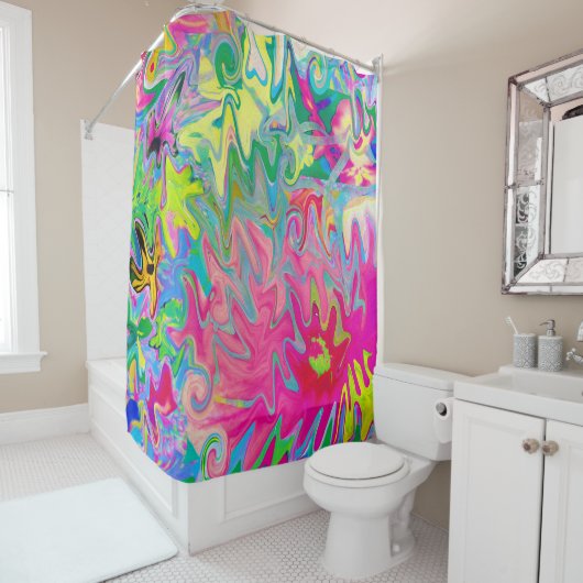 Abstract kleuring van de bloemtuin douchegordijn (In situ)