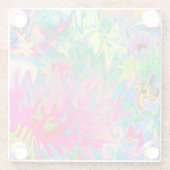 Abstract kleuring van de bloemtuin glazen onderzetter (Achterkant)