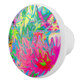 Abstract kleuring van de bloemtuin keramische knop