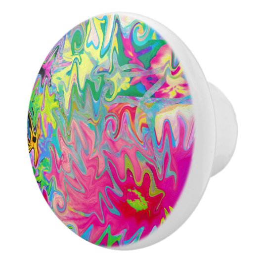 Abstract kleuring van de bloemtuin keramische knop (Rechts)