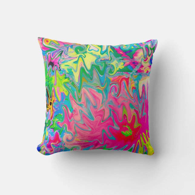 Abstract kleuring van de bloemtuin kussen (Voorkant)