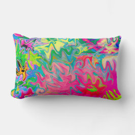 Abstract kleuring van de bloemtuin kussen